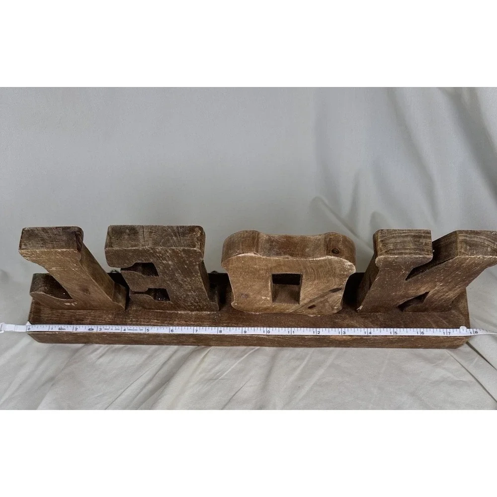 Handmade Wood NOEL Wall Hook Rack Mosaic Mirror Letters Christmas Decor India‎